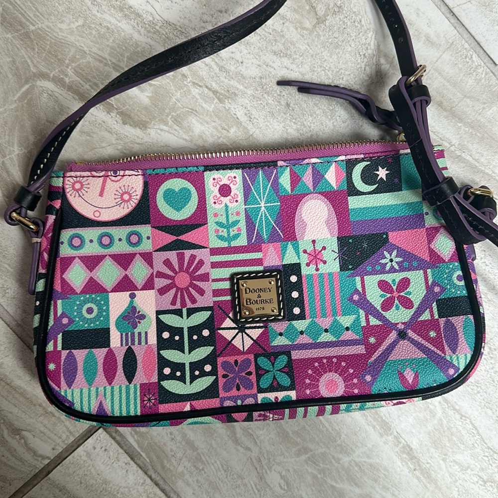 Dooney & Bourke Purple Geometric Patchwork Crossbody Bag